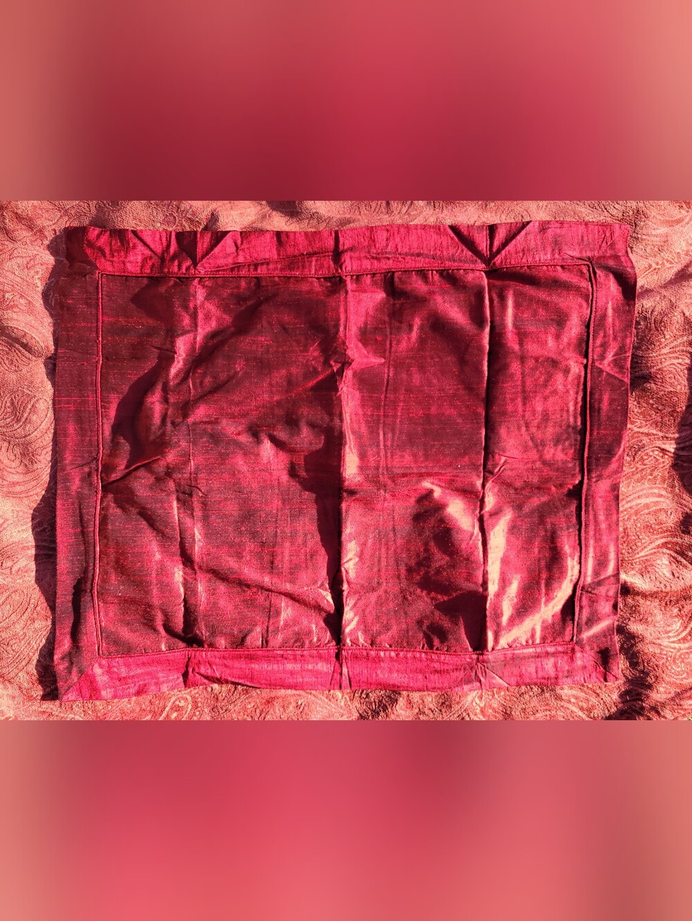 Silk Decorative Pillow Sham 24×30 Inches With Cotton Backing